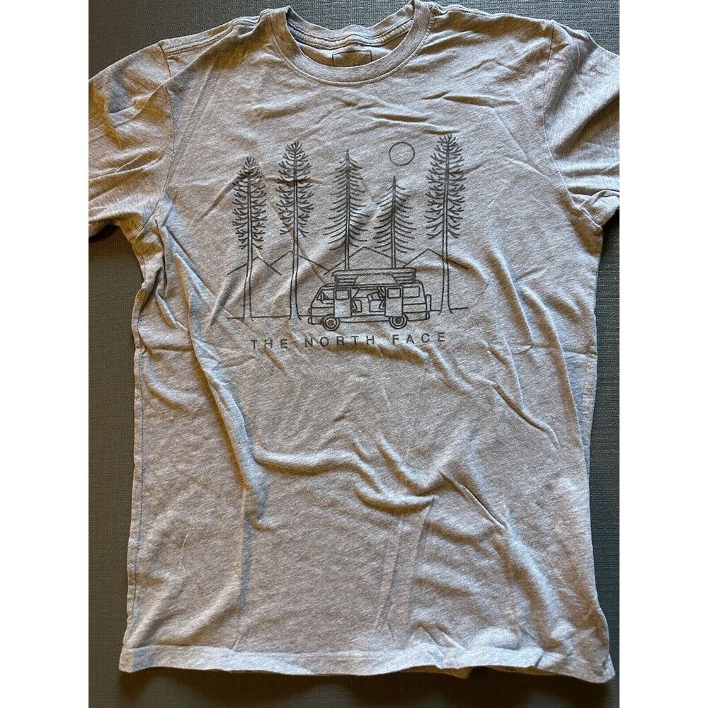 The North Face Gray Caravan Camping Pine Tree Forest T-shirt Small